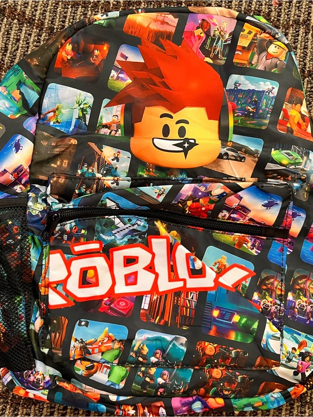 Kids Roblox Black Multi-Scene Character Backpack